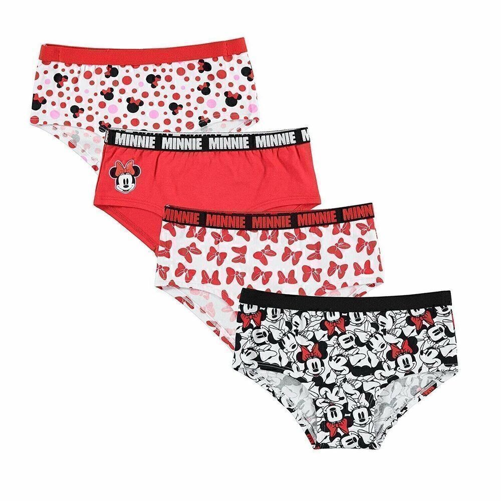 Disney Girls' Big Minnie 4pk Supersoft Reactive Print Panties Size 8